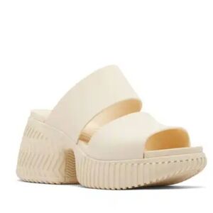 Sorel Cream Textured Mules